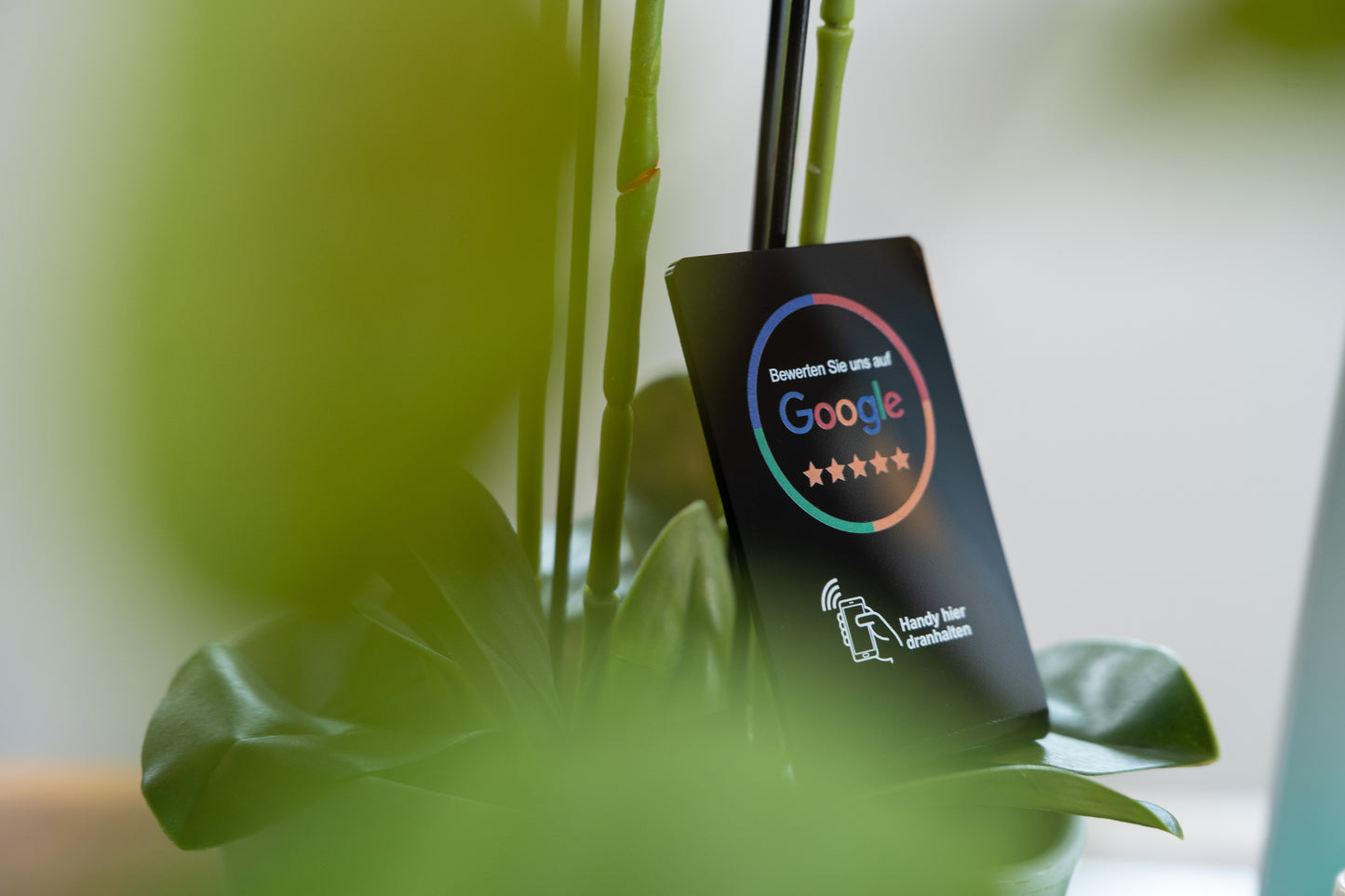 Google NFC Bewertung Aufsteller schwarz